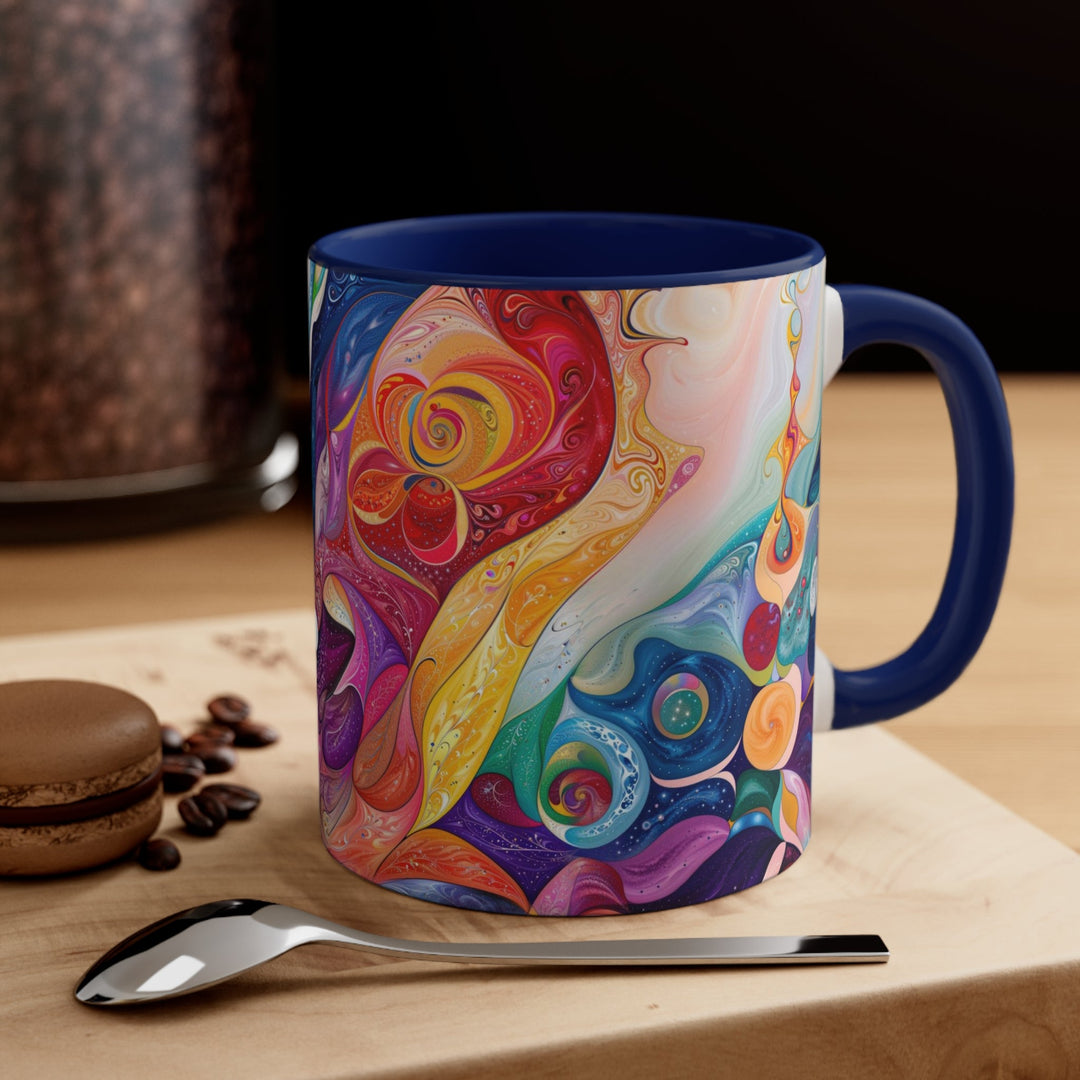 Psychedelic Dreamy Harmony - Accent Coffee Mug - Mug - g(0D·IO) - Pink - 11oz -