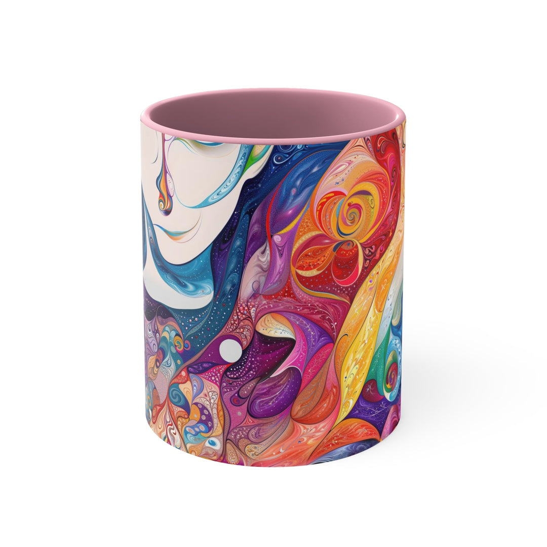 Psychedelic Dreamy Harmony - Accent Coffee Mug - Mug - g(0D·IO) - Pink - 11oz -