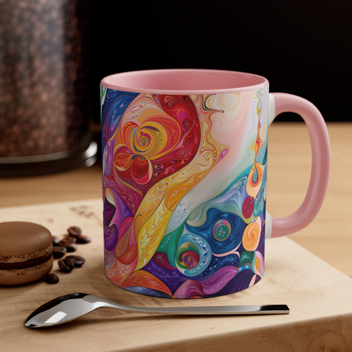 Psychedelic Dreamy Harmony - Accent Coffee Mug - Mug - g(0D·IO) - Pink - 11oz -