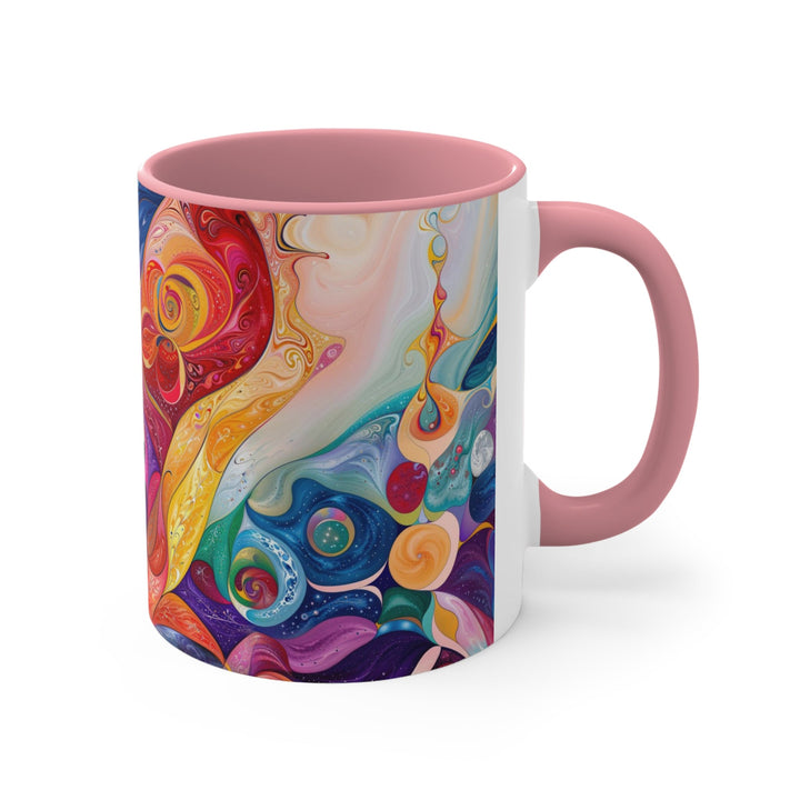 Psychedelic Dreamy Harmony - Accent Coffee Mug - Mug - g(0D·IO) - Pink - 11oz -