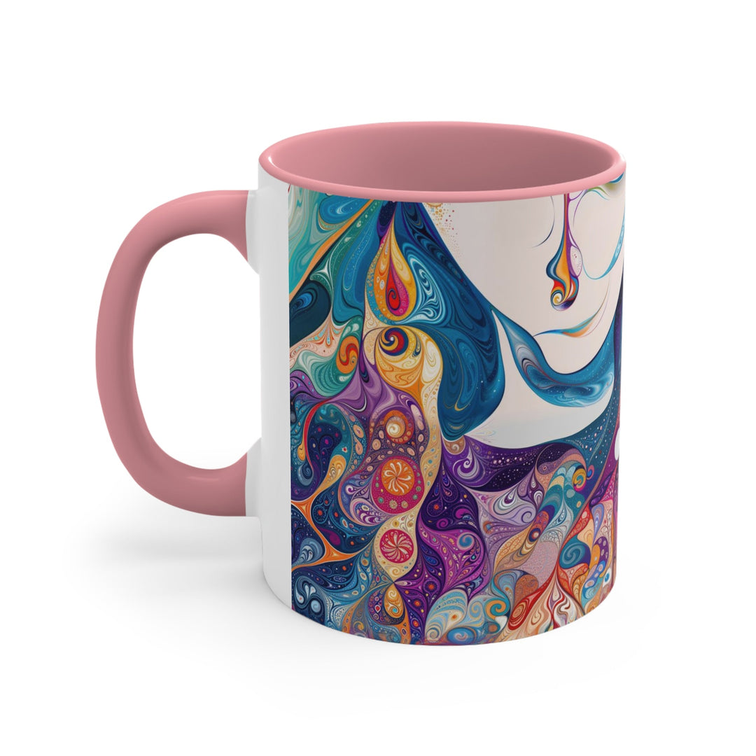 Psychedelic Dreamy Harmony - Accent Coffee Mug - Mug - g(0D·IO) - Pink - 11oz -