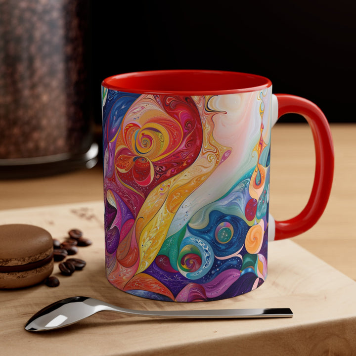 Psychedelic Dreamy Harmony - Accent Coffee Mug - Mug - g(0D·IO) - Pink - 11oz -