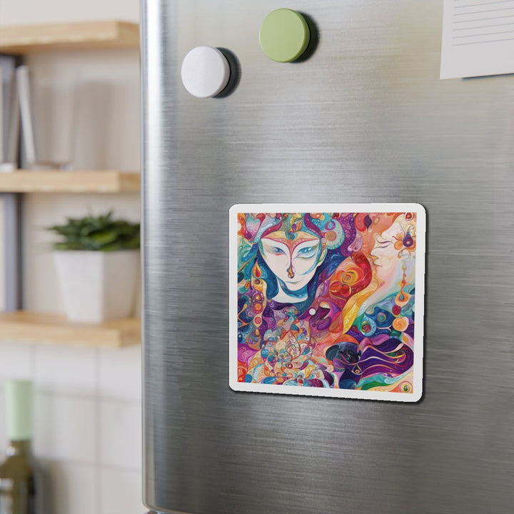 Psychedelic Dreamy Harmony - Die-cut Magnet - Home Decor - g(0D·IO) - 6 × 6" - Die-Cut - 1 pc