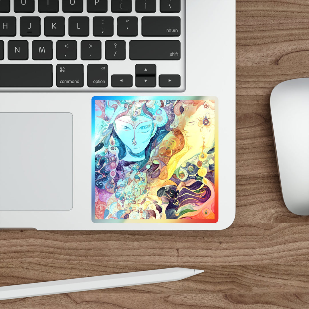 Psychedelic Dreamy Harmony - Holographic Die-Cut Sticker - Paper products - g(0D·IO) - 5" × 5" - Die-Cut - Holographic