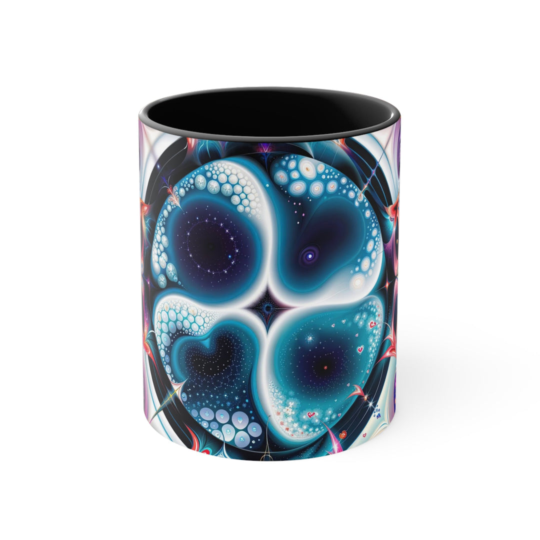 Psychedelic Fractal Blossom - Accent Coffee Mug - Mug - g(0D·IO) - Black - 11oz -