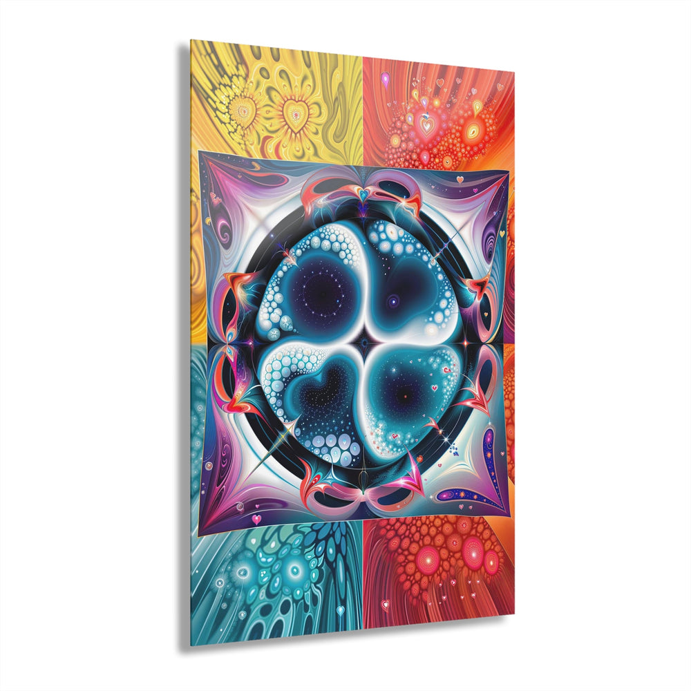 Psychedelic Fractal Blossom - Acrylic Prints (French Cleat Hanging) - Home Decor - g(0D·IO) - 24" x 36" (Vertical) - 0.25'' -