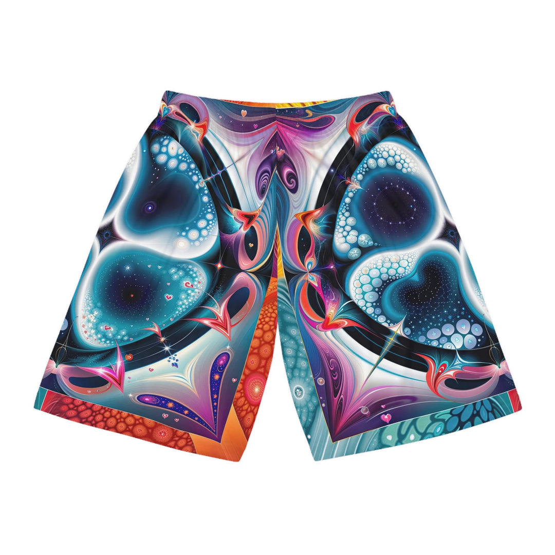 Psychedelic Fractal Blossom - AOP Basketball Shorts - All Over Prints - g(0D·IO) - Seam thread color automatically matched to design - S -