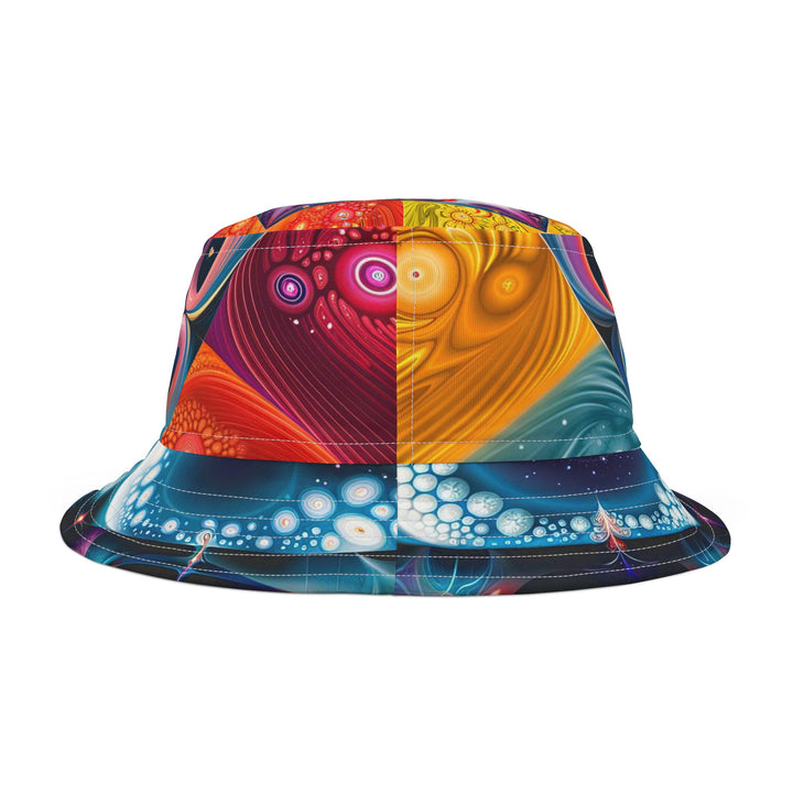 Psychedelic Fractal Blossom - Bucket Hat - Hats - g(0D·IO) - Large - White stitching -