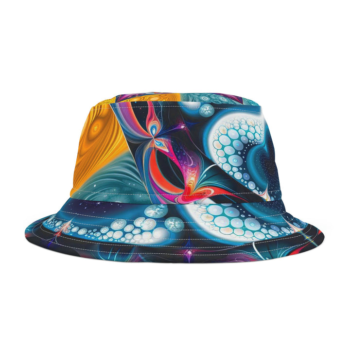 Psychedelic Fractal Blossom - Bucket Hat - Hats - g(0D·IO) - Large - White stitching -