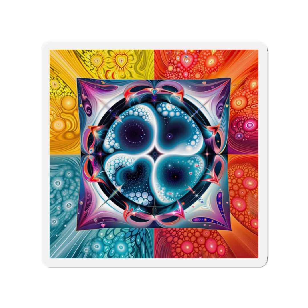 Psychedelic Fractal Blossom - Die-cut Magnet - Home Decor - g(0D·IO) - 2" x 2" - Die-Cut - 1 pc