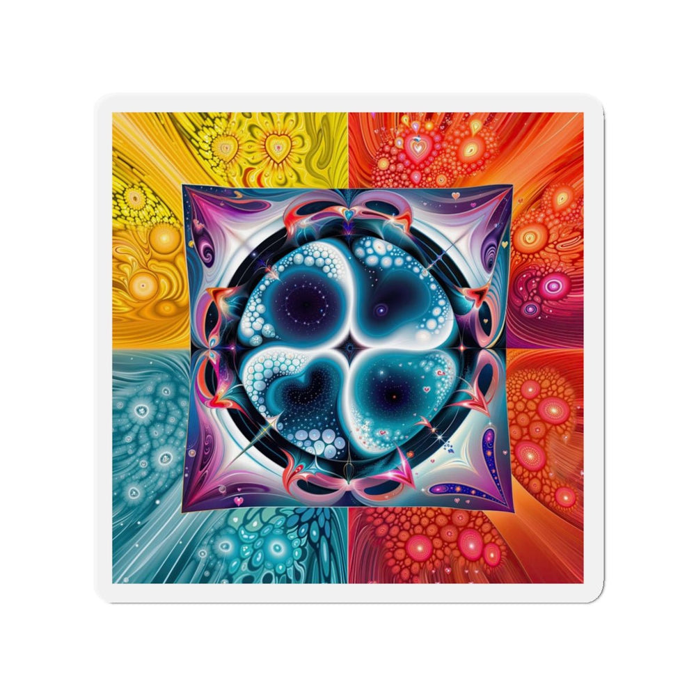 Psychedelic Fractal Blossom - Die-cut Magnet - Home Decor - g(0D·IO) - 3" x 3" - Die-Cut - 1 pc