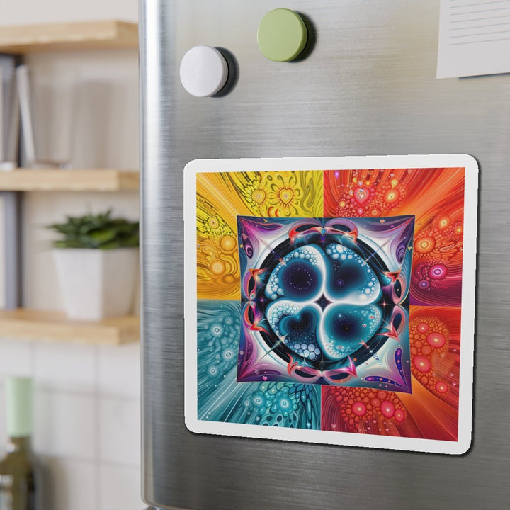 Psychedelic Fractal Blossom - Die-cut Magnet - Home Decor - g(0D·IO) - 6 × 6" - Die-Cut - 1 pc