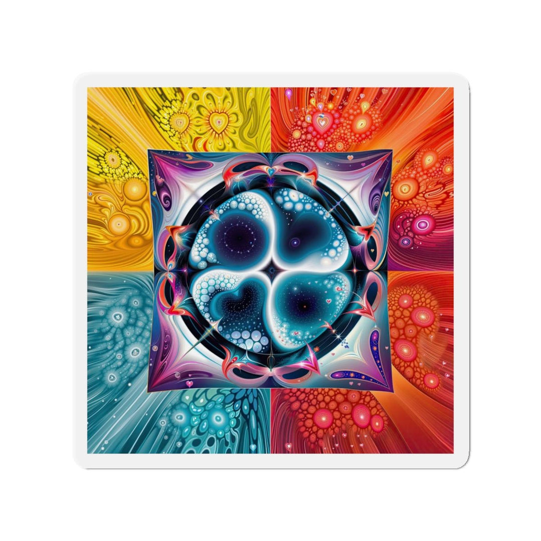Psychedelic Fractal Blossom - Die-cut Magnet - Home Decor - g(0D·IO) - 6 × 6" - Die-Cut - 1 pc