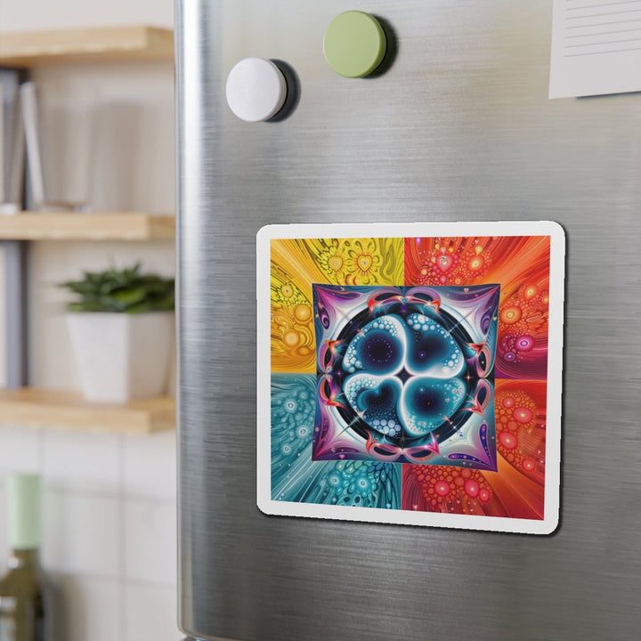 Psychedelic Fractal Blossom - Die-cut Magnet - Home Decor - g(0D·IO) - 6 × 6" - Die-Cut - 1 pc