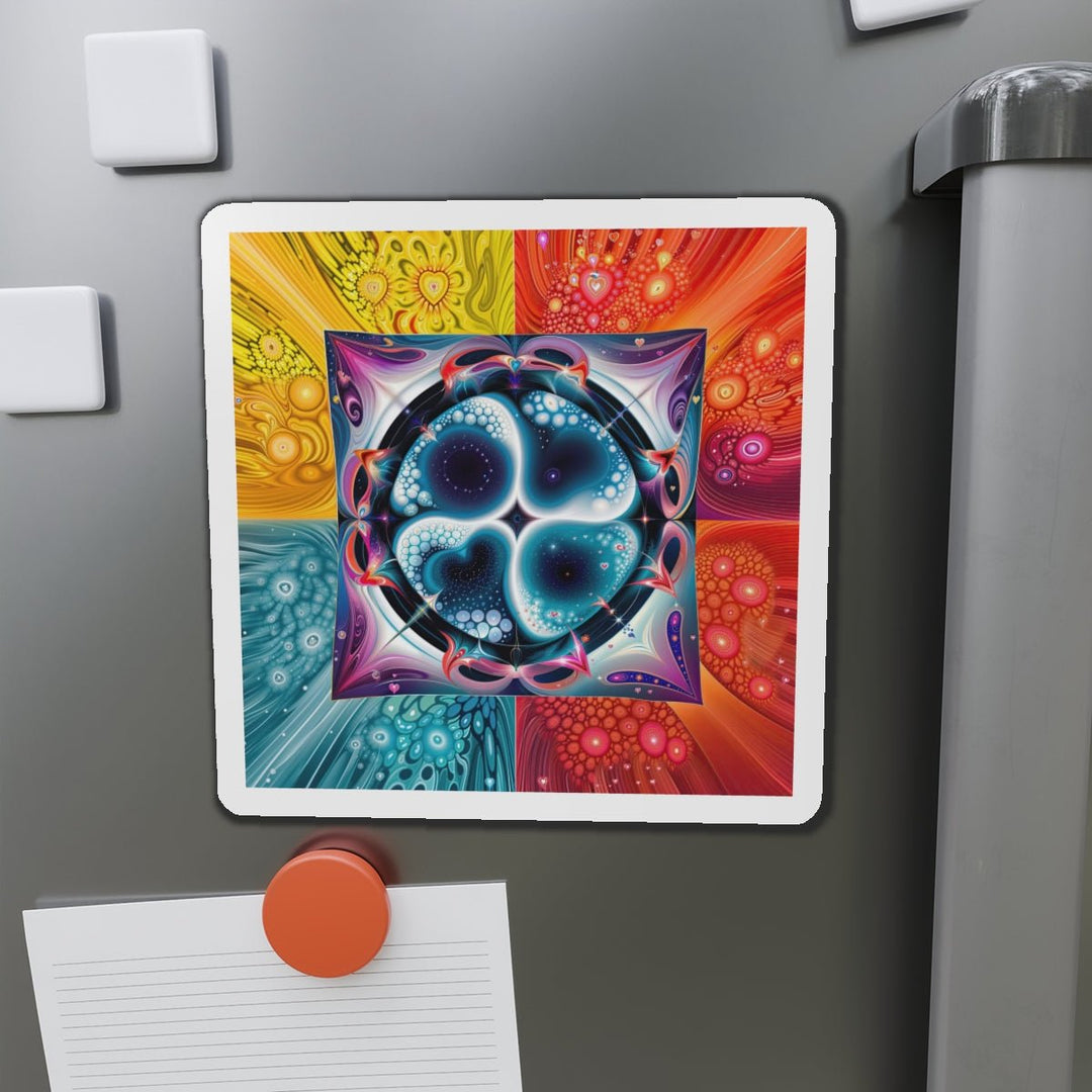 Psychedelic Fractal Blossom - Die-cut Magnet - Home Decor - g(0D·IO) - 6 × 6" - Die-Cut - 1 pc
