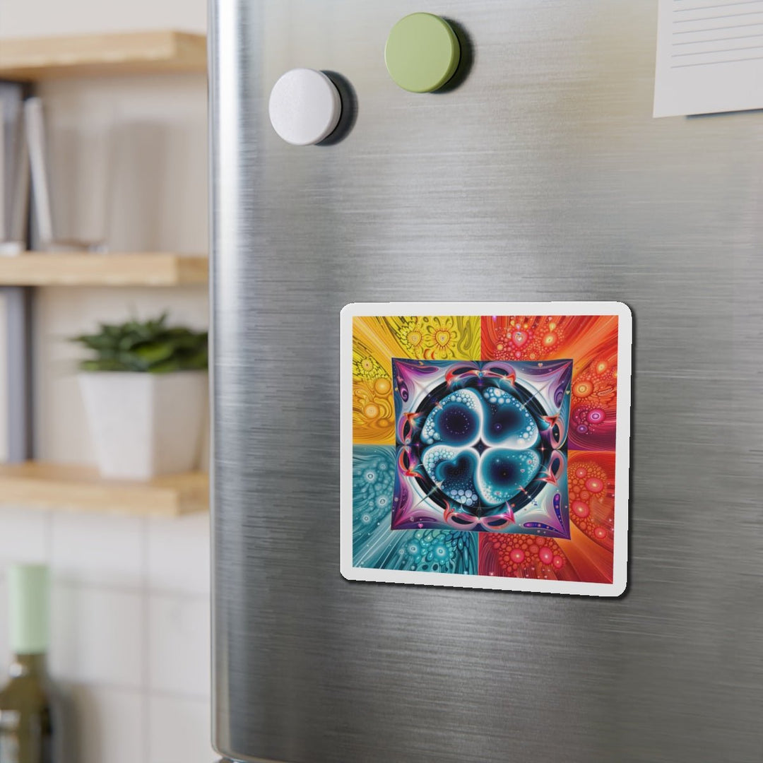 Psychedelic Fractal Blossom - Die-cut Magnet - Home Decor - g(0D·IO) - 6 × 6" - Die-Cut - 1 pc