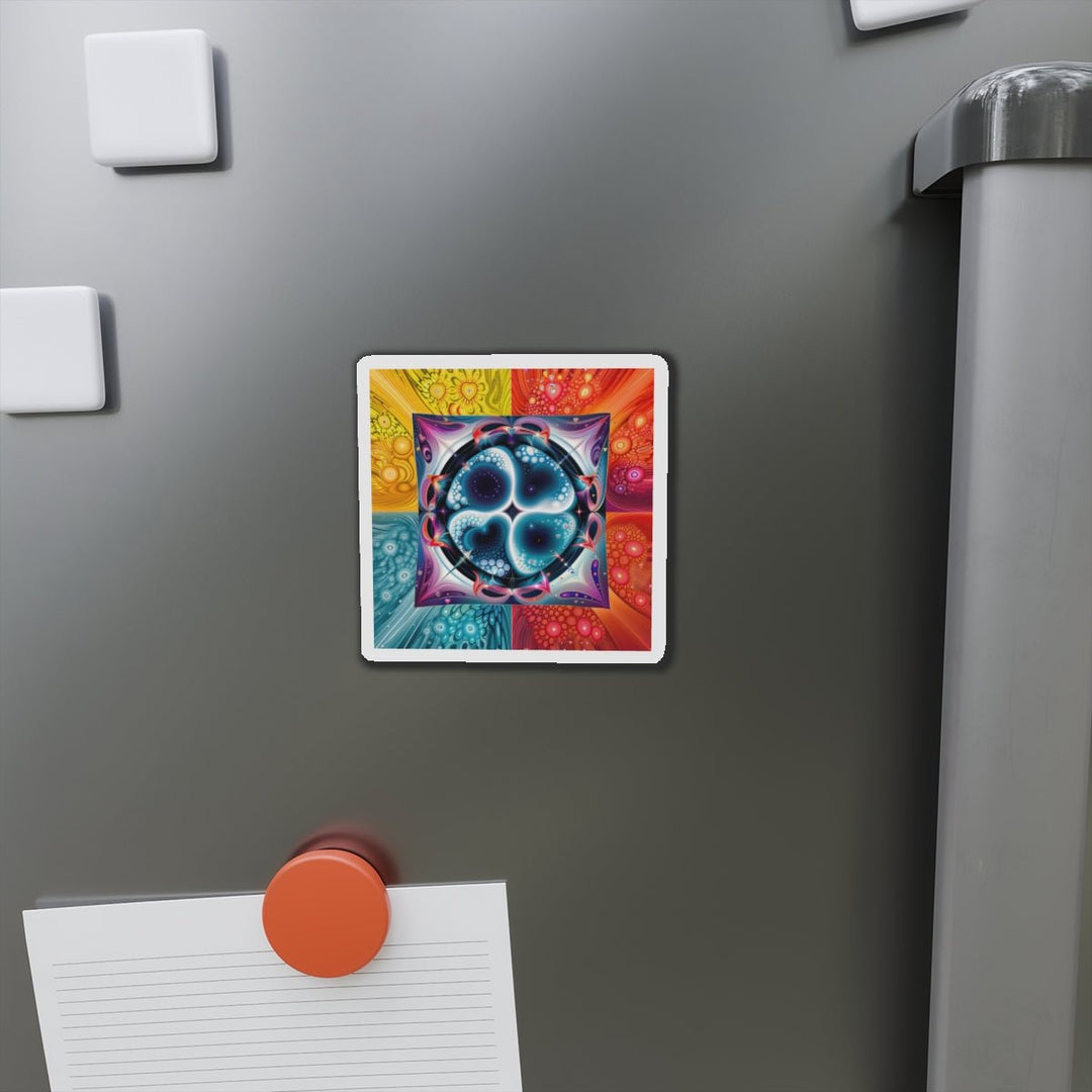 Psychedelic Fractal Blossom - Die-cut Magnet - Home Decor - g(0D·IO) - 6 × 6" - Die-Cut - 1 pc