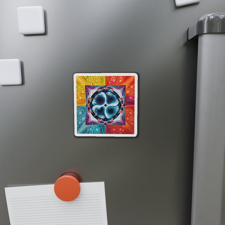 Psychedelic Fractal Blossom - Die-cut Magnet - Home Decor - g(0D·IO) - 6 × 6" - Die-Cut - 1 pc