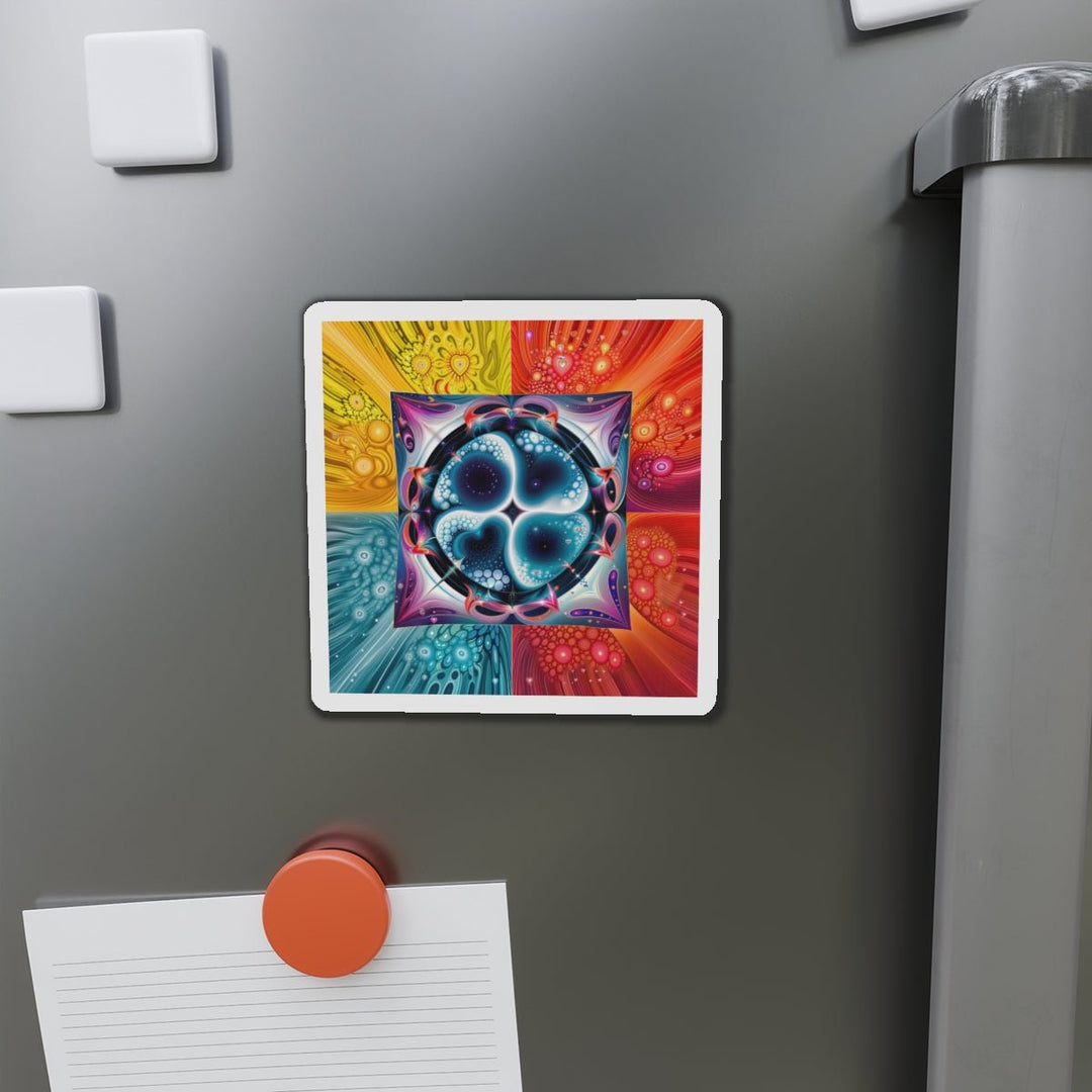 Psychedelic Fractal Blossom - Die-cut Magnet - Home Decor - g(0D·IO) - 6 × 6" - Die-Cut - 1 pc
