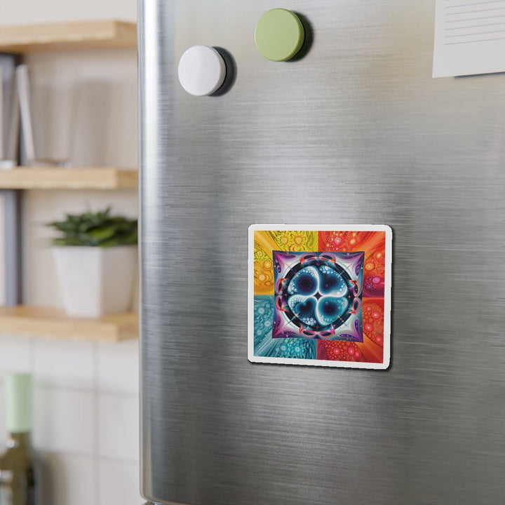 Psychedelic Fractal Blossom - Die-cut Magnet - Home Decor - g(0D·IO) - 6 × 6" - Die-Cut - 1 pc