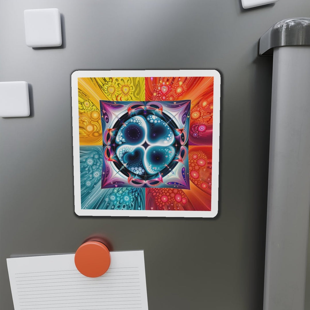 Psychedelic Fractal Blossom - Die-cut Magnet - Home Decor - g(0D·IO) - 6 × 6" - Die-Cut - 1 pc