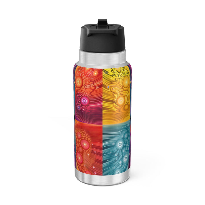 Psychedelic Fractal Blossom - Gator Tumbler 32oz - Mug - g(0D·IO) - Silver - 32oz -