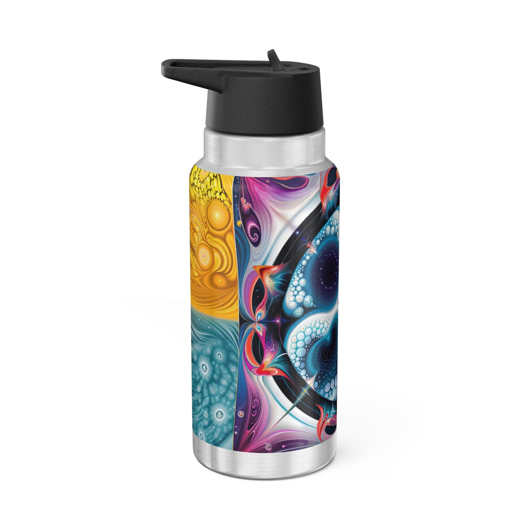 Psychedelic Fractal Blossom - Gator Tumbler 32oz - Mug - g(0D·IO) - Silver - 32oz -