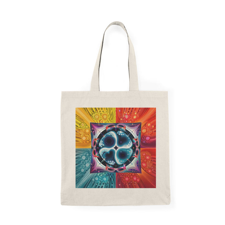 Psychedelic Fractal Blossom - Natural Tote Bag - Bags - g(0D·IO) - 15" x 16" - Natural -