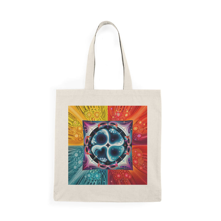 Psychedelic Fractal Blossom - Natural Tote Bag - Bags - g(0D·IO) - 15" x 16" - Natural -