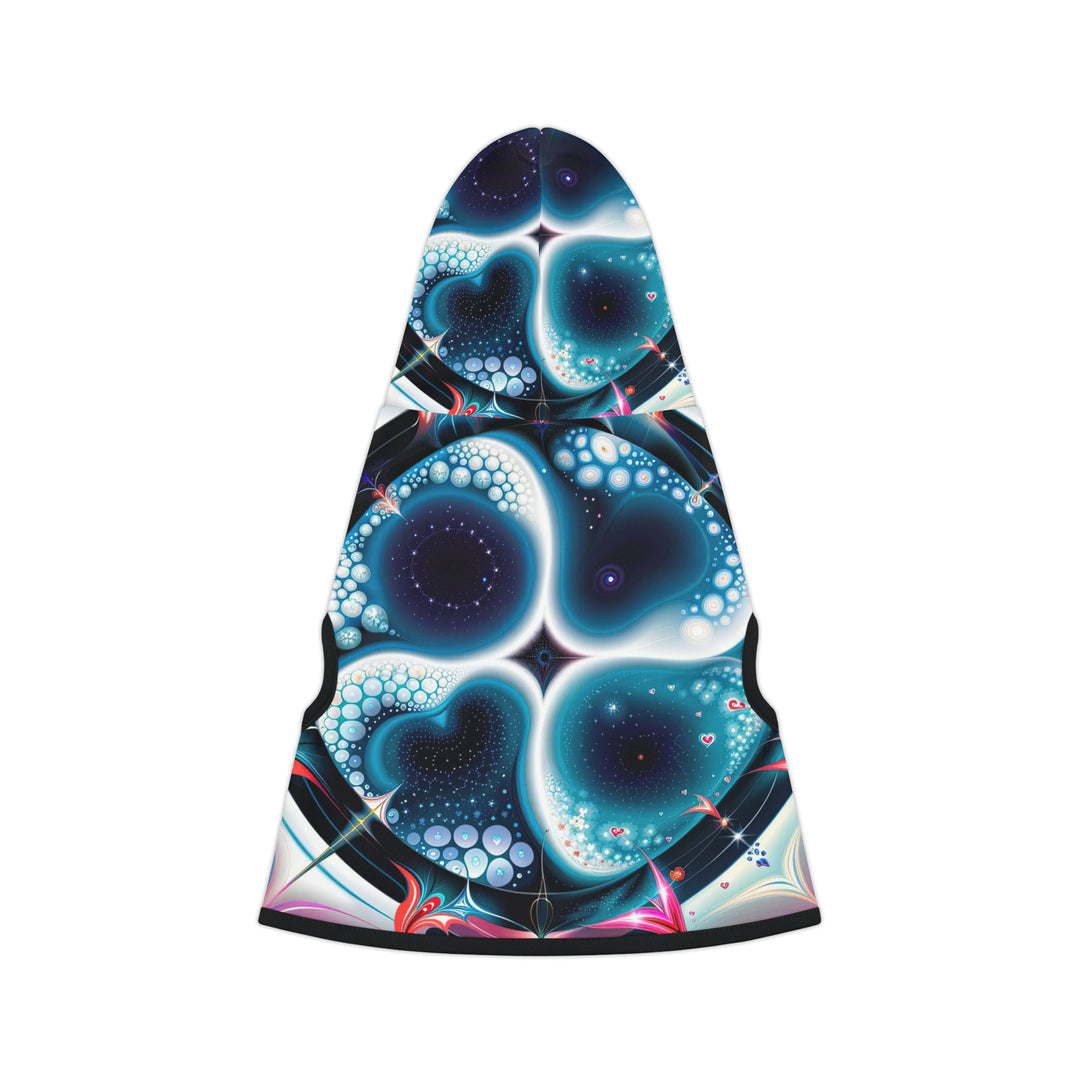 Psychedelic Fractal Blossom - Pet Hoodie - Pets - g(0D·IO) - XXS - Black Rib -