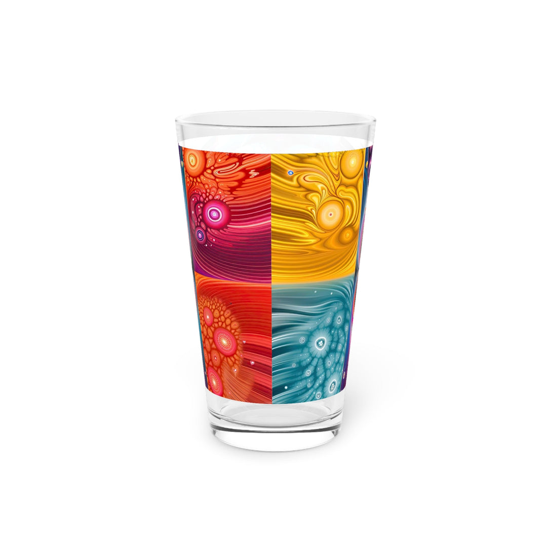 Psychedelic Fractal Blossom - Pint Glass - Mug - g(0D·IO) - 16oz - -