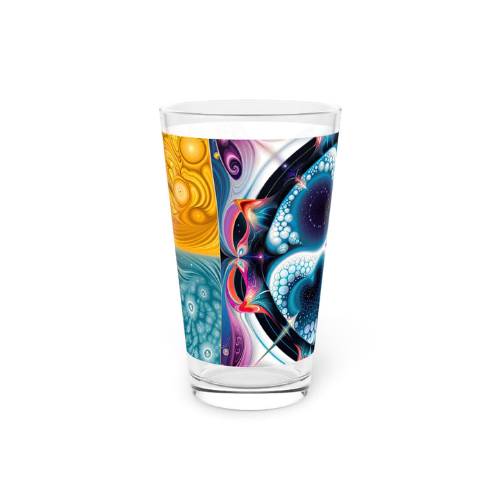 Psychedelic Fractal Blossom - Pint Glass - Mug - g(0D·IO) - 16oz - -