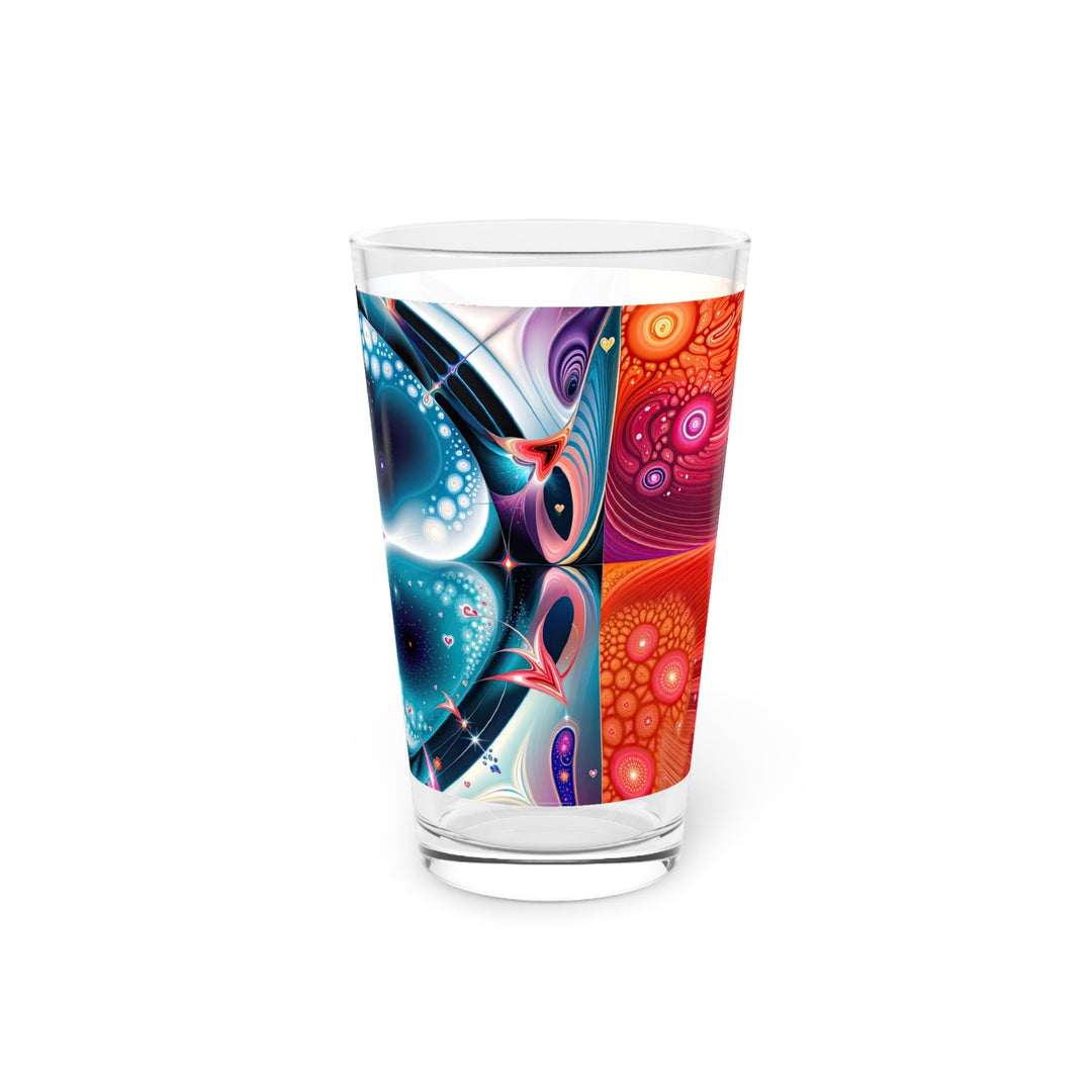 Psychedelic Fractal Blossom - Pint Glass - Mug - g(0D·IO) - 16oz - -