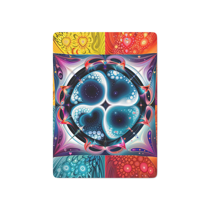 Psychedelic Fractal Blossom - Poker Cards - Paper products - g(0D·IO) - 2.47" x 3.47" - White - Semi Glossy