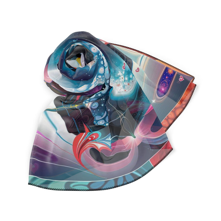 Psychedelic Fractal Blossom - Poly Scarf - Accessories - g(0D·IO) - Poly chiffon - 50" × 50" -