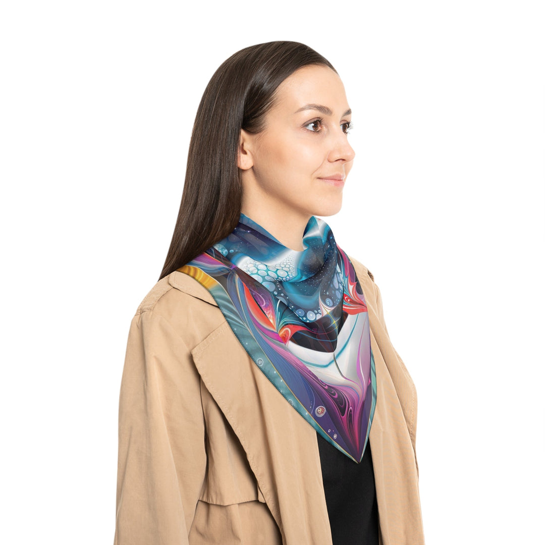 Psychedelic Fractal Blossom - Poly Scarf - Accessories - g(0D·IO) - Poly chiffon - 50" × 50" -