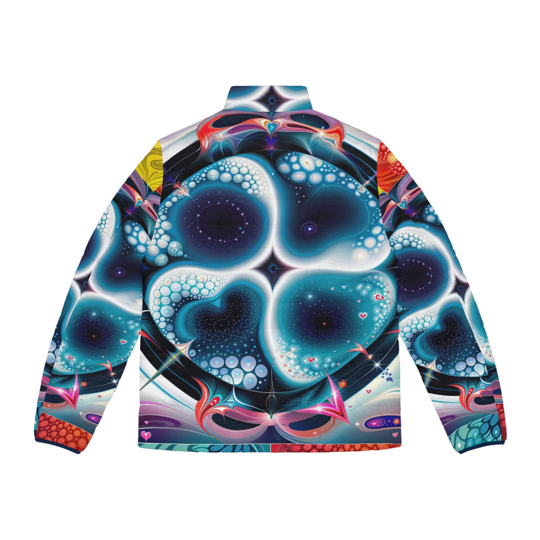 Psychedelic Fractal Blossom - Puffer Jacket - All Over Prints - g(0D·IO) - S - Black zipper -