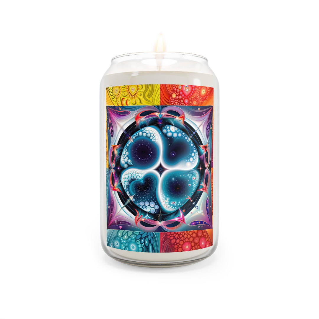 Psychedelic Fractal Blossom - Scented Candle - Home Decor - g(0D·IO) - Comfort Spice - 13.75oz -