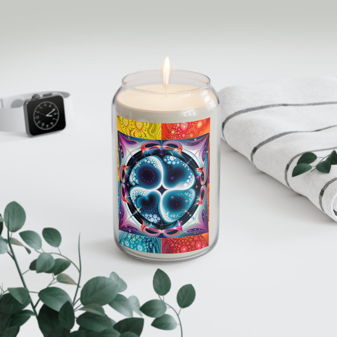 Psychedelic Fractal Blossom - Scented Candle - Home Decor - g(0D·IO) - Vanilla Bean - 13.75oz -