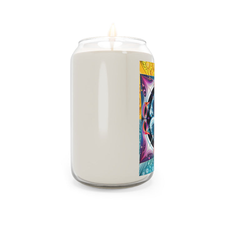 Psychedelic Fractal Blossom - Scented Candle - Home Decor - g(0D·IO) - Vanilla Bean - 13.75oz -