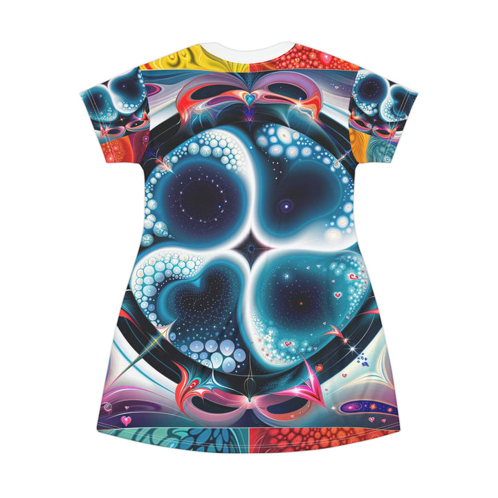 Psychedelic Fractal Blossom - T-Shirt Dress - All Over Prints - g(0D·IO) - XS - -