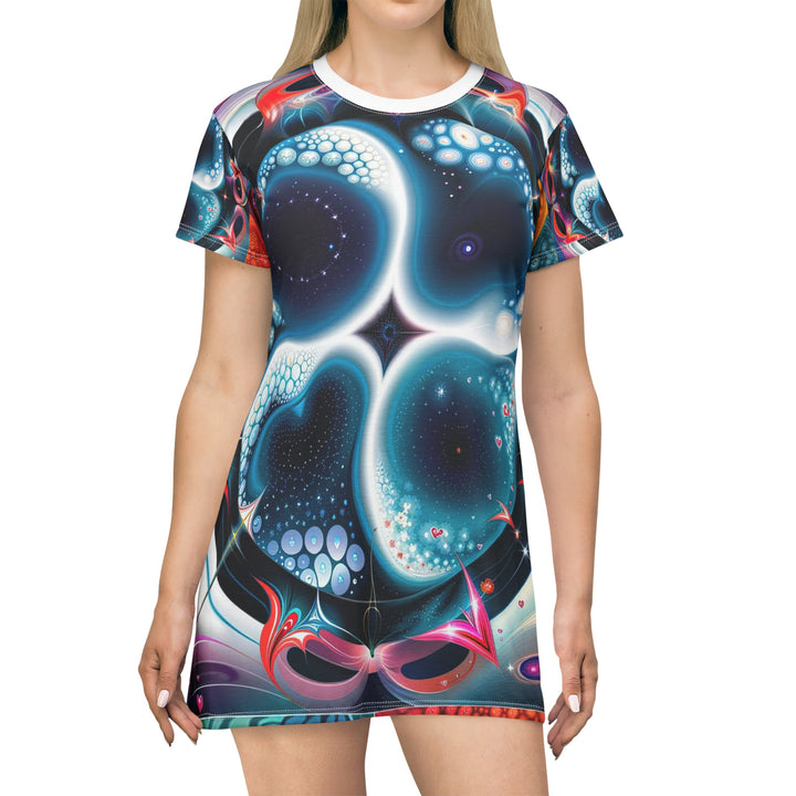 Psychedelic Fractal Blossom - T-Shirt Dress - All Over Prints - g(0D·IO) - XS - -