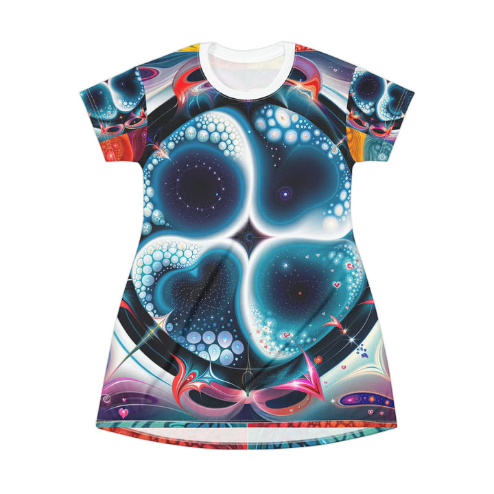 Psychedelic Fractal Blossom - T-Shirt Dress - All Over Prints - g(0D·IO) - XS - -