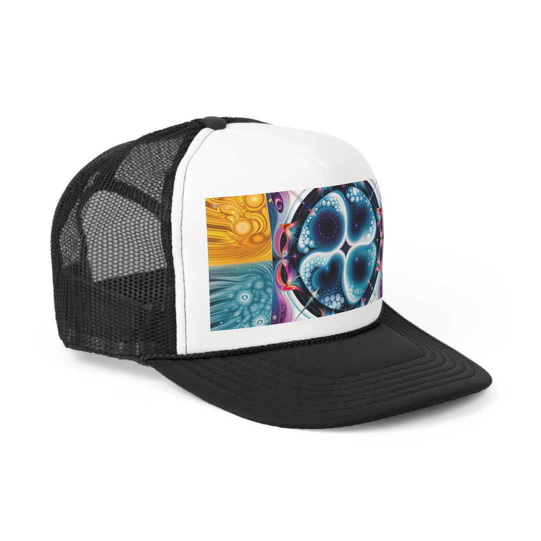 Psychedelic Fractal Blossom - Trucker Hat - Hats - g(0D·IO) - Pink - One size -