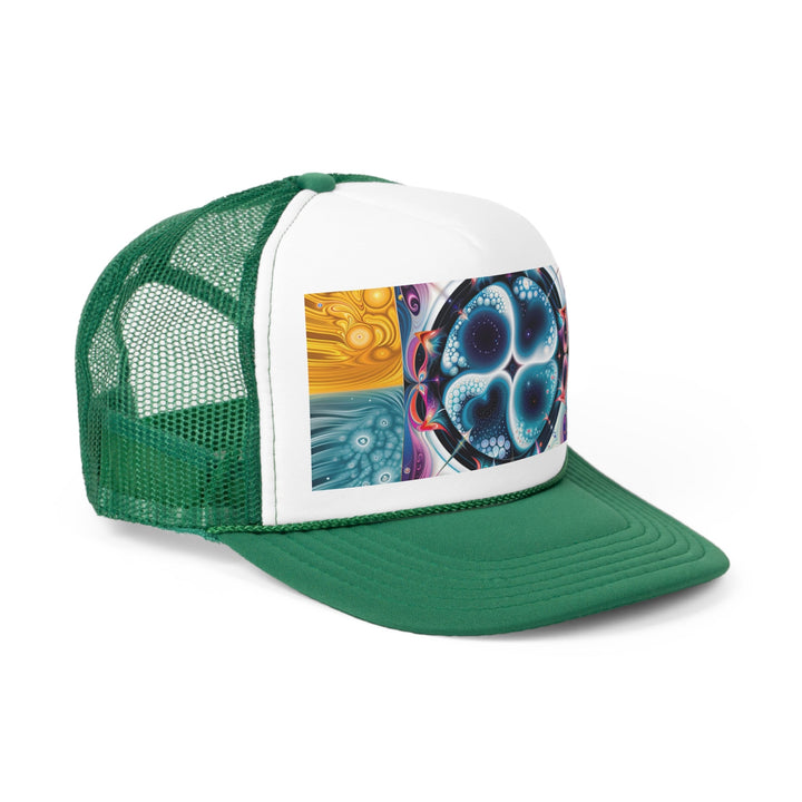 Psychedelic Fractal Blossom - Trucker Hat - Hats - g(0D·IO) - Black - One size -