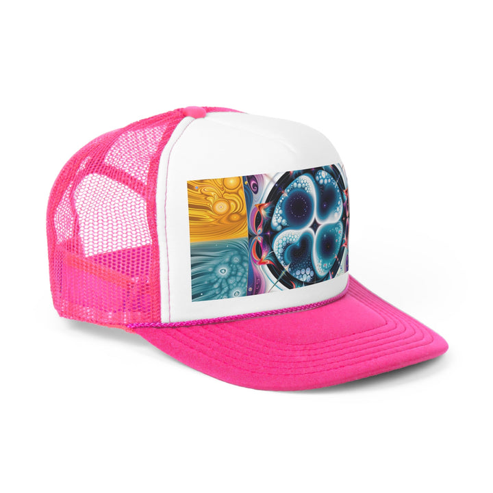 Psychedelic Fractal Blossom - Trucker Hat - Hats - g(0D·IO) - Black - One size -