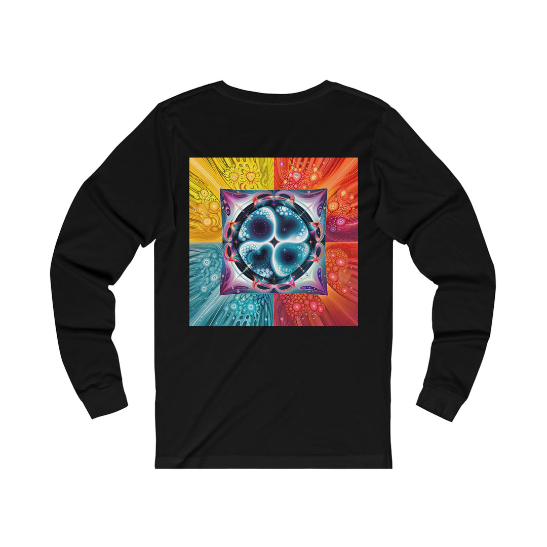 Psychedelic Fractal Blossom - Unisex Jersey Long Sleeve Tee - Long-sleeve - g(0D·IO) - S - Heather Forest -