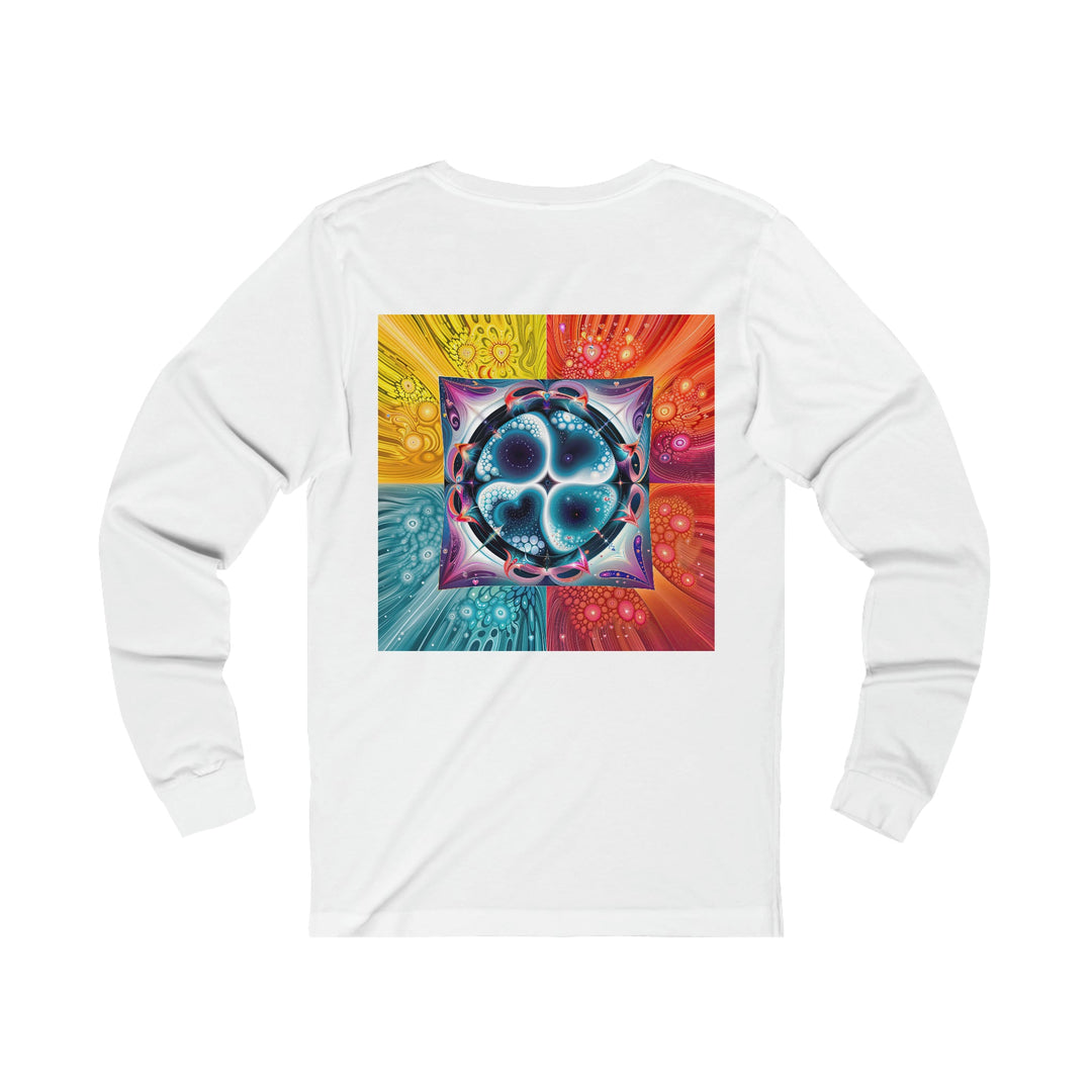 Psychedelic Fractal Blossom - Unisex Jersey Long Sleeve Tee - Long-sleeve - g(0D·IO) - S - Heather Forest -