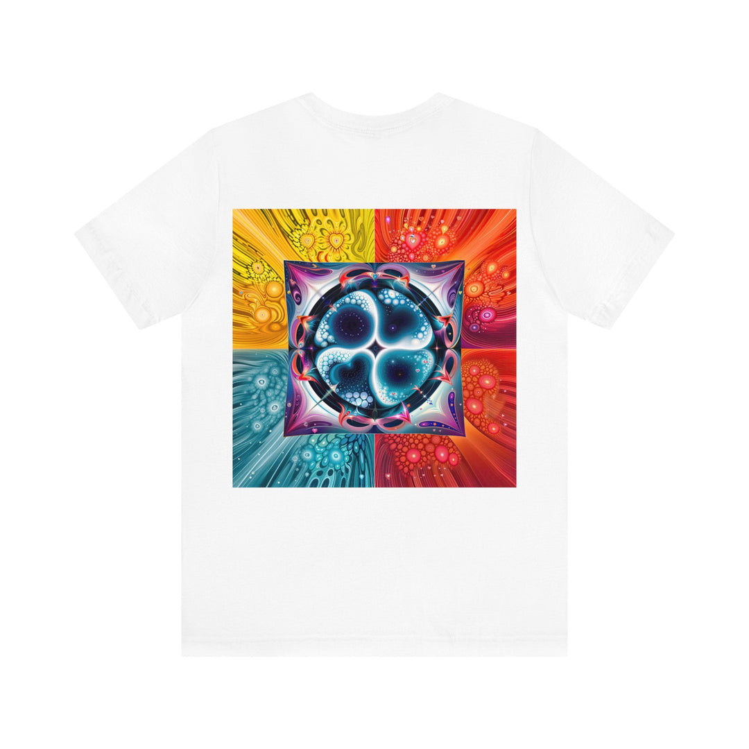 Psychedelic Fractal Blossom - Unisex Jersey Short Sleeve Tee - T-Shirt - g(0D·IO) - Black - S -