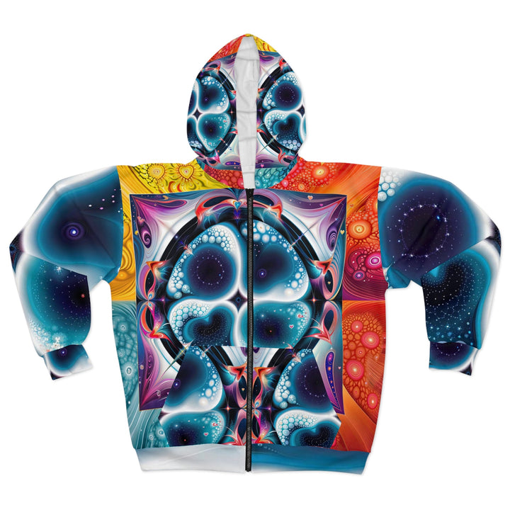 Psychedelic Fractal Blossom - Unisex Zip Hoodie - All Over Prints - g(0D·IO) - XS - -